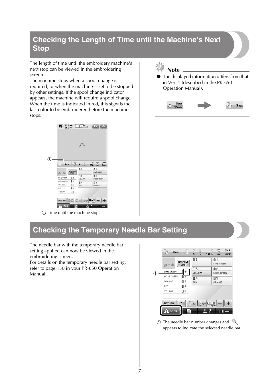 Checking the temporary needle bar setting | Brother PR-650 650C User Manual | Page 7 / 8