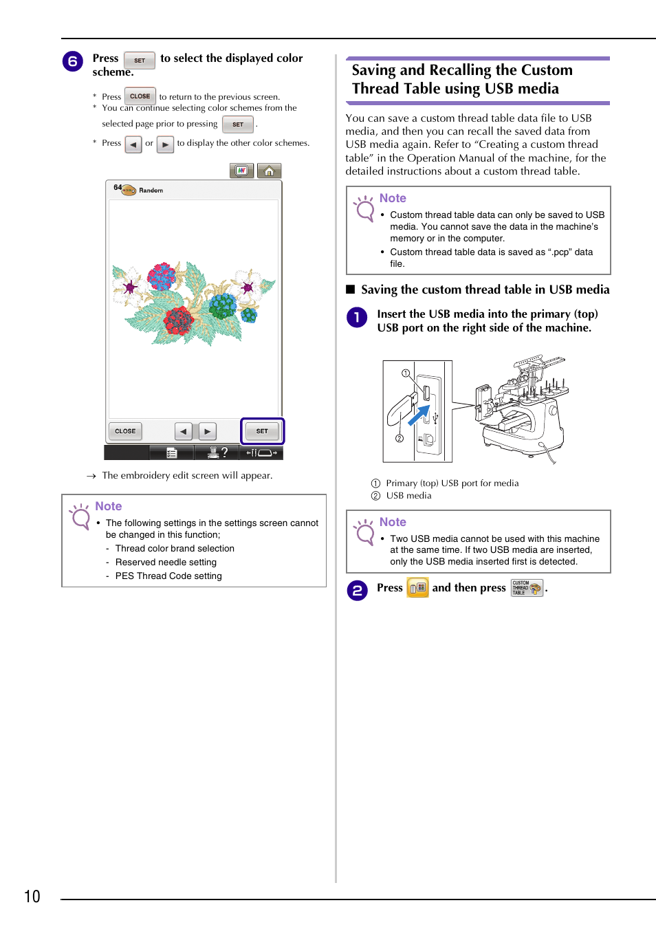 Saving the custom thread table in usb media | Brother PR-1000 User Manual | Page 11 / 38