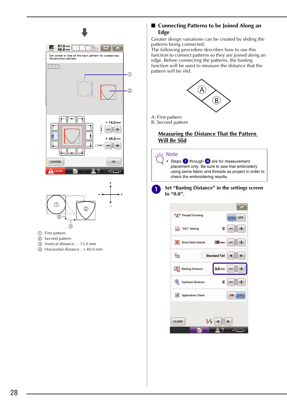 Connecting patterns to be joined along an edge | Brother PR-1000 User Manual | Page 29 / 38