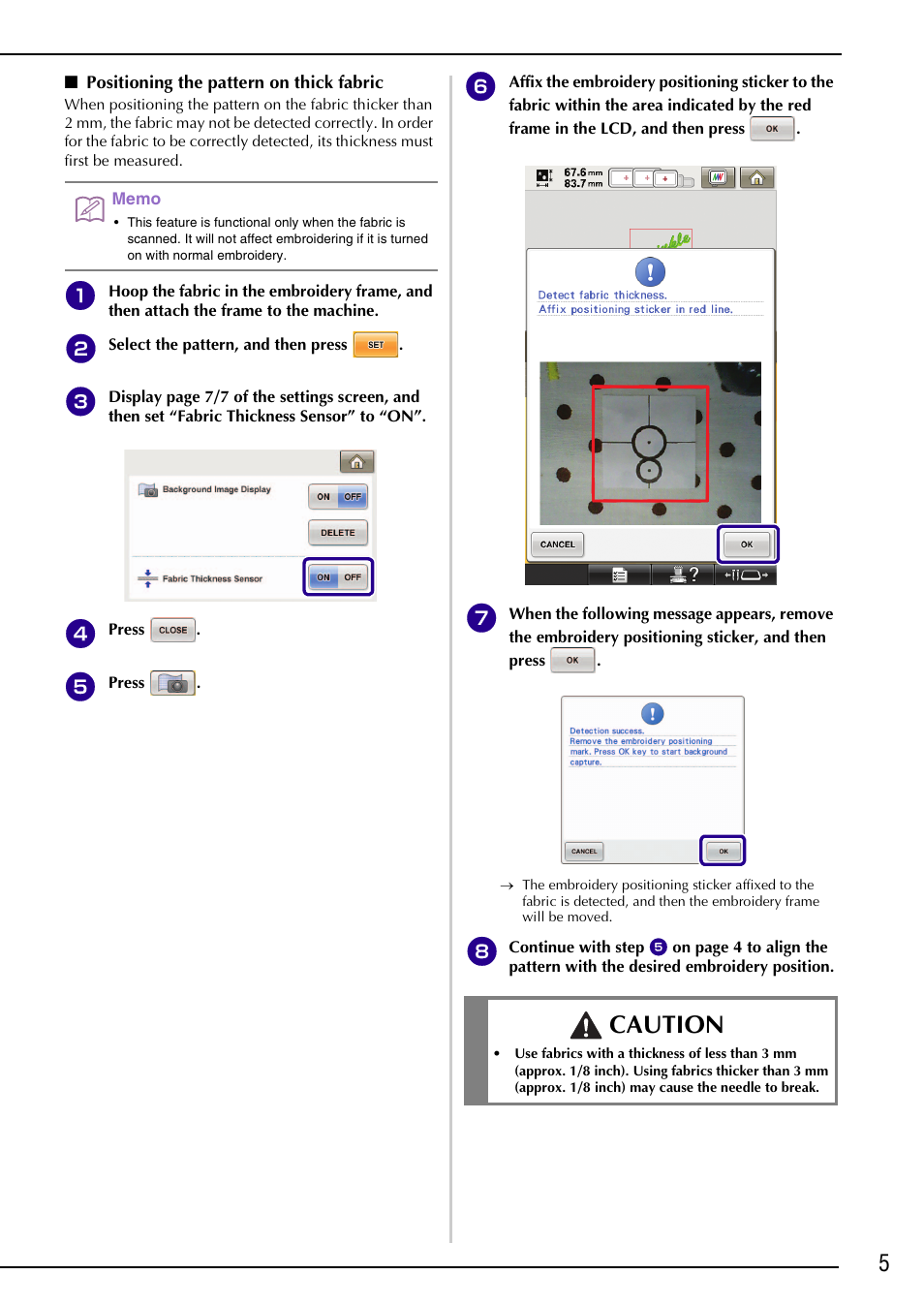 Caution | Brother PR-1000 User Manual | Page 6 / 38