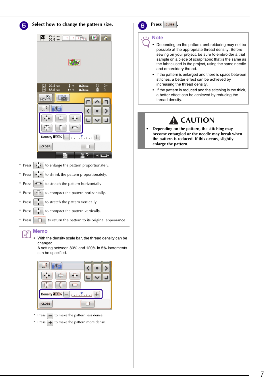 Caution | Brother PR-1000 User Manual | Page 8 / 38