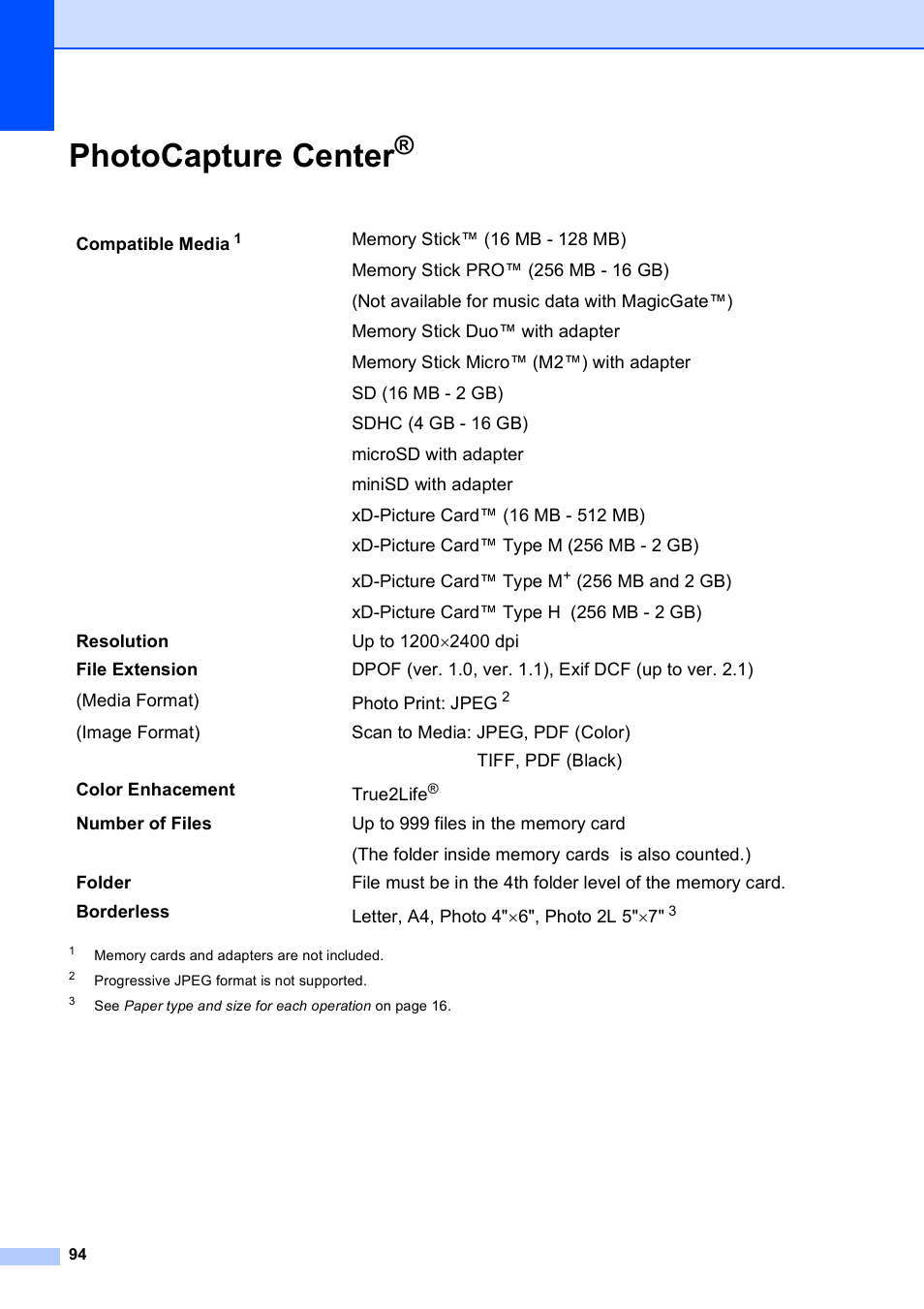 Photocapture center | Brother DCP-375CW User Manual | Page 106 / 118