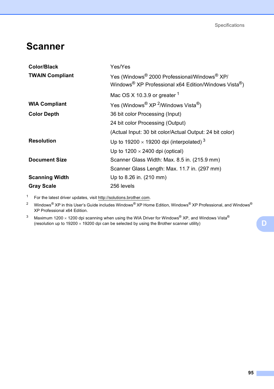 Scanner | Brother DCP-375CW User Manual | Page 107 / 118