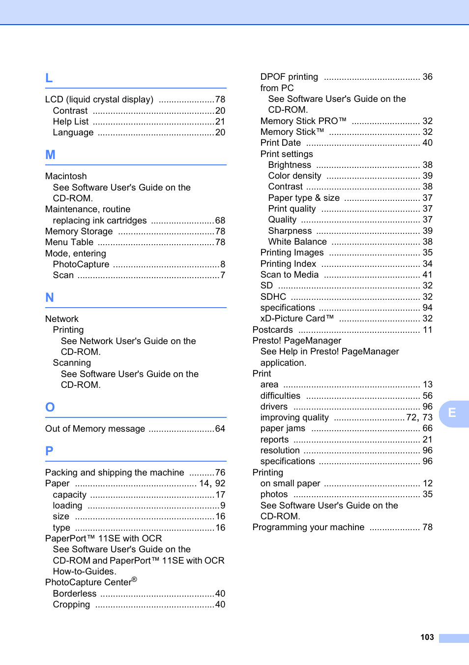Brother DCP-375CW User Manual | Page 115 / 118