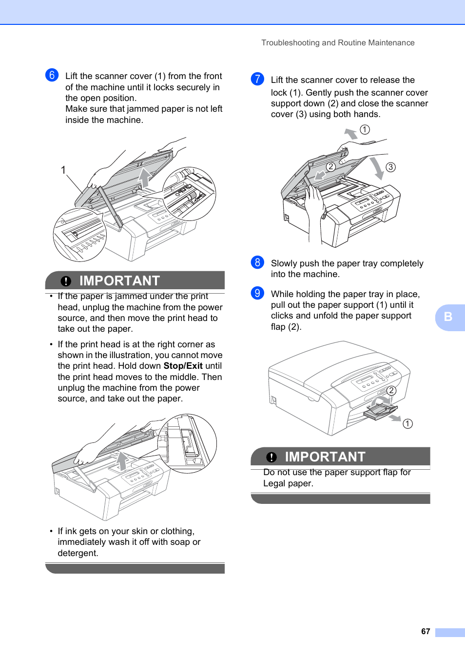 Important | Brother DCP-375CW User Manual | Page 79 / 118