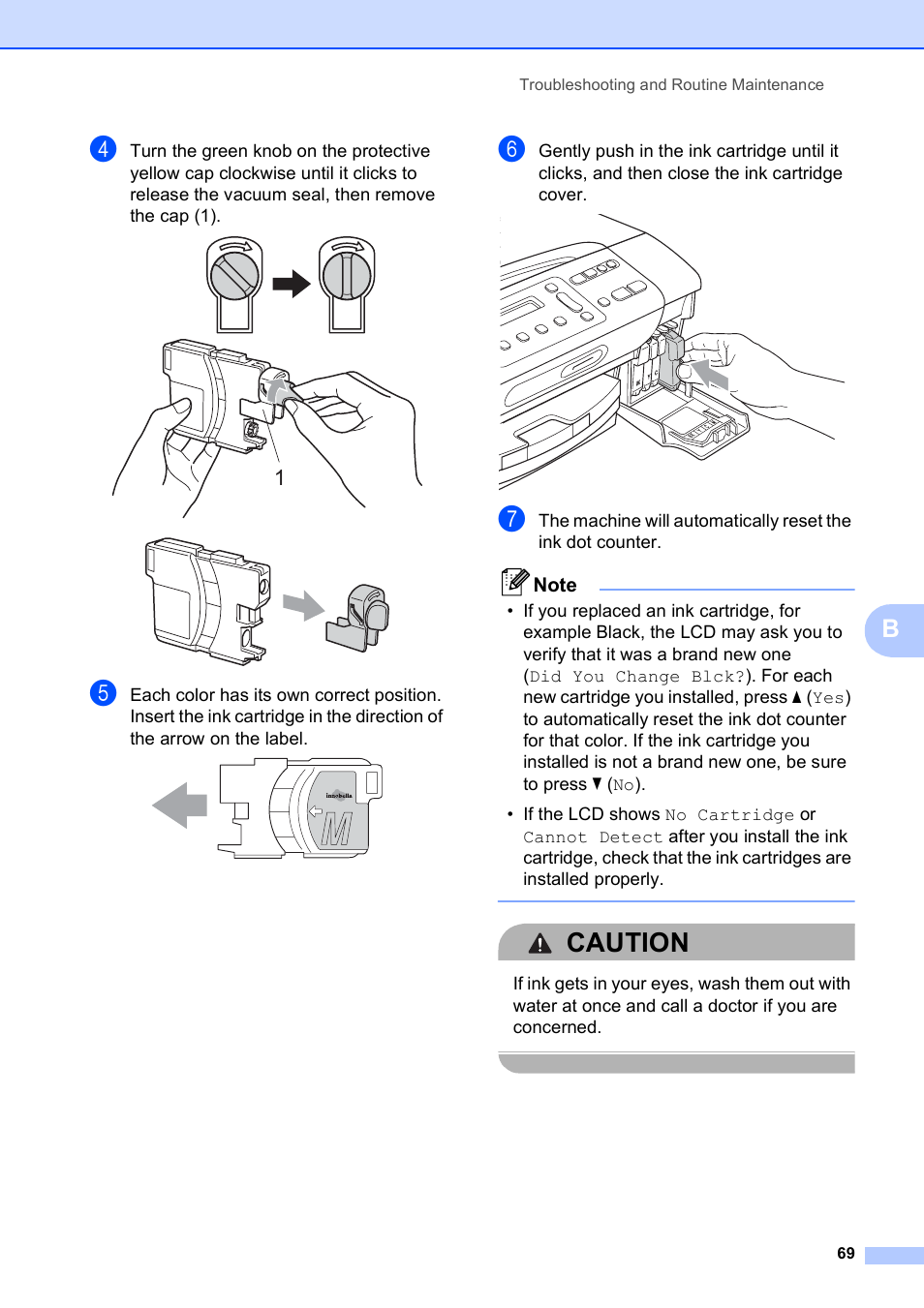 Caution | Brother DCP-375CW User Manual | Page 81 / 118