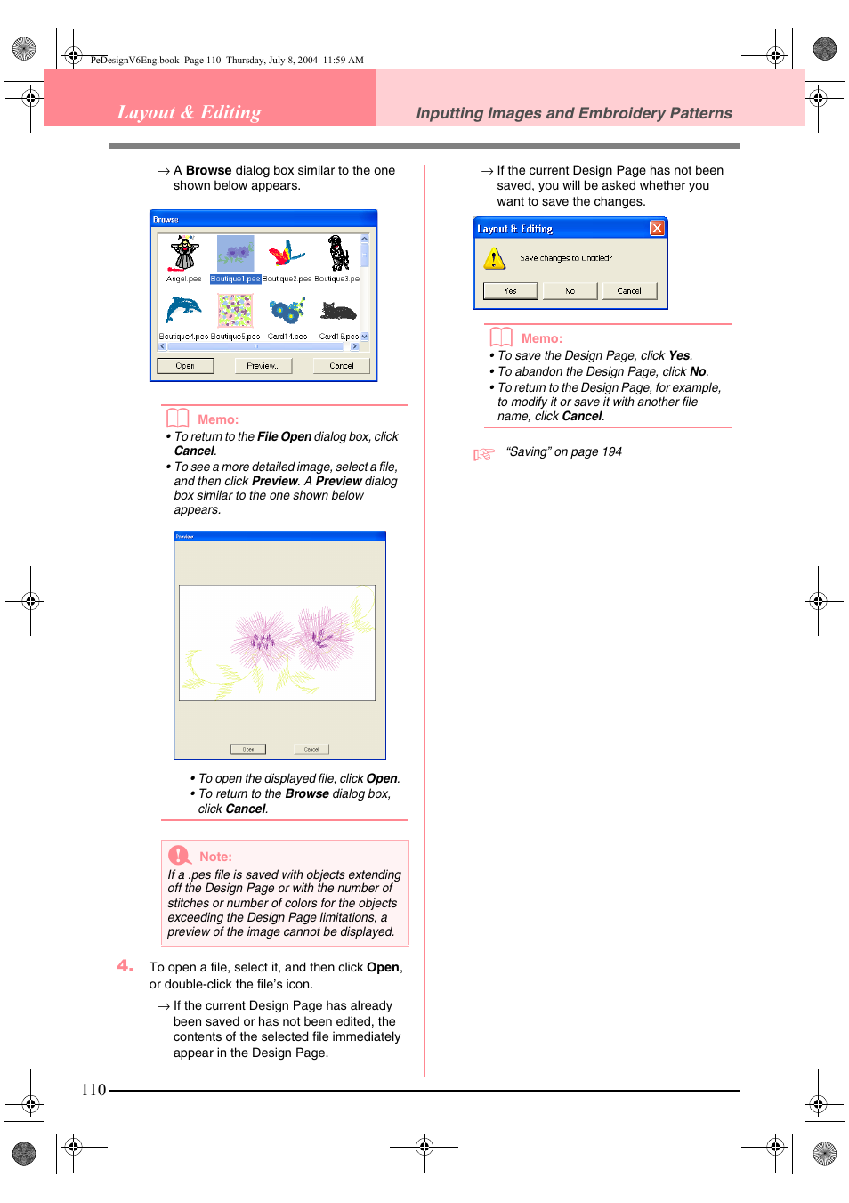 Layout & editing | Brother PE-DESIGN Ver.6 User Manual | Page 118 / 272