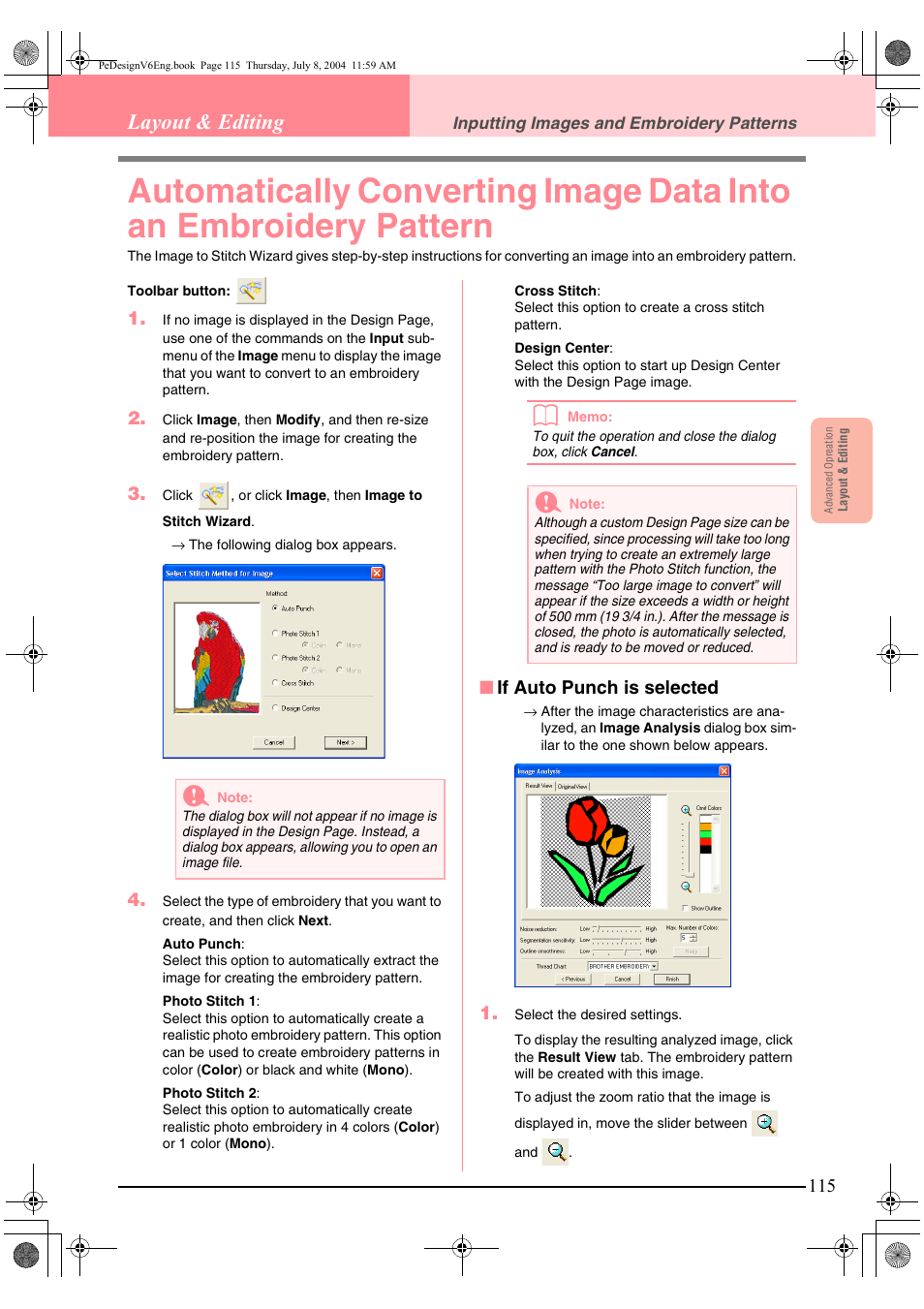 Layout & editing | Brother PE-DESIGN Ver.6 User Manual | Page 123 / 272