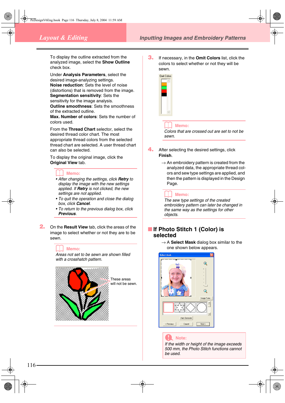 Layout & editing | Brother PE-DESIGN Ver.6 User Manual | Page 124 / 272