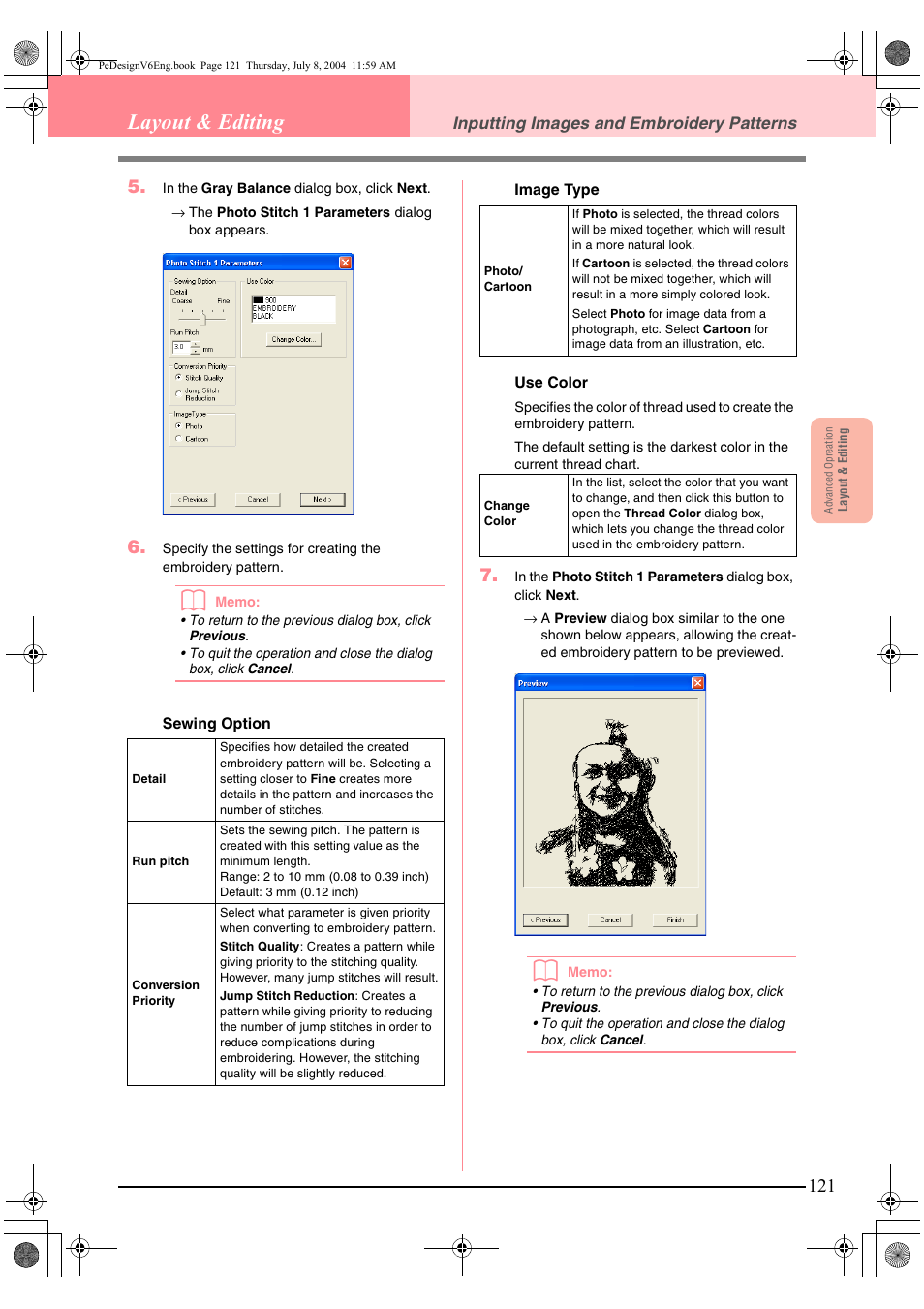 Layout & editing | Brother PE-DESIGN Ver.6 User Manual | Page 129 / 272