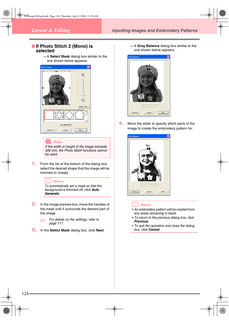 Layout & editing | Brother PE-DESIGN Ver.6 User Manual | Page 132 / 272