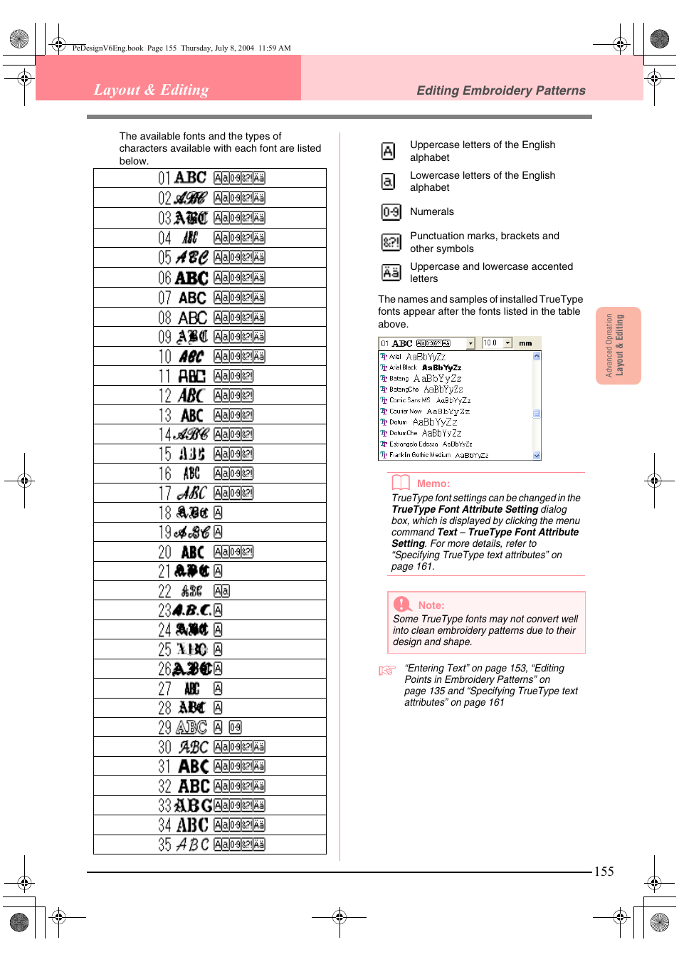 Layout & editing | Brother PE-DESIGN Ver.6 User Manual | Page 163 / 272