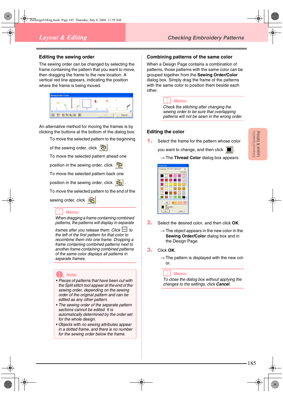 Layout & editing | Brother PE-DESIGN Ver.6 User Manual | Page 193 / 272