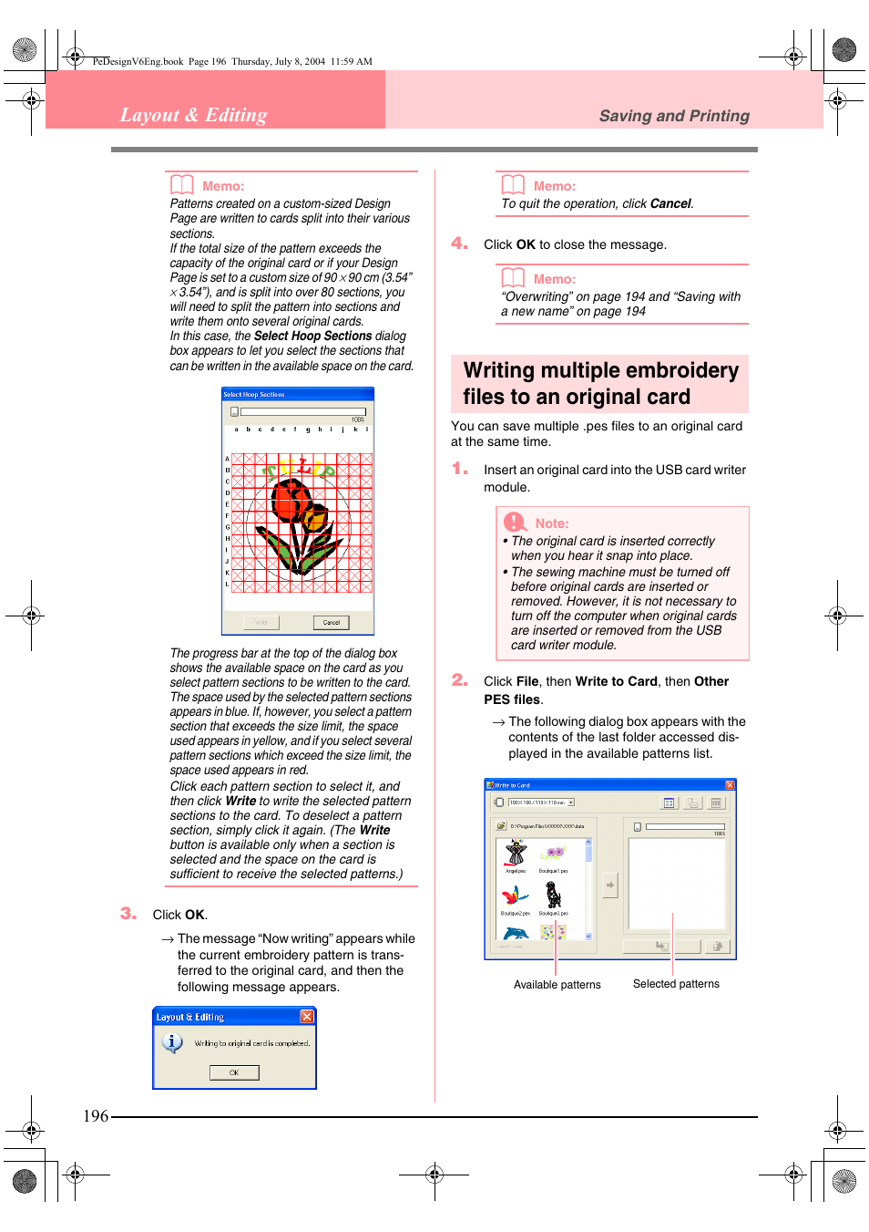 Layout & editing | Brother PE-DESIGN Ver.6 User Manual | Page 204 / 272
