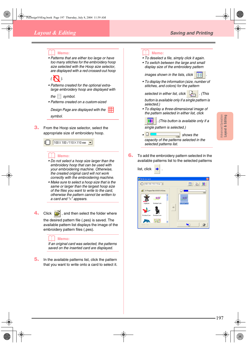 Layout & editing | Brother PE-DESIGN Ver.6 User Manual | Page 205 / 272