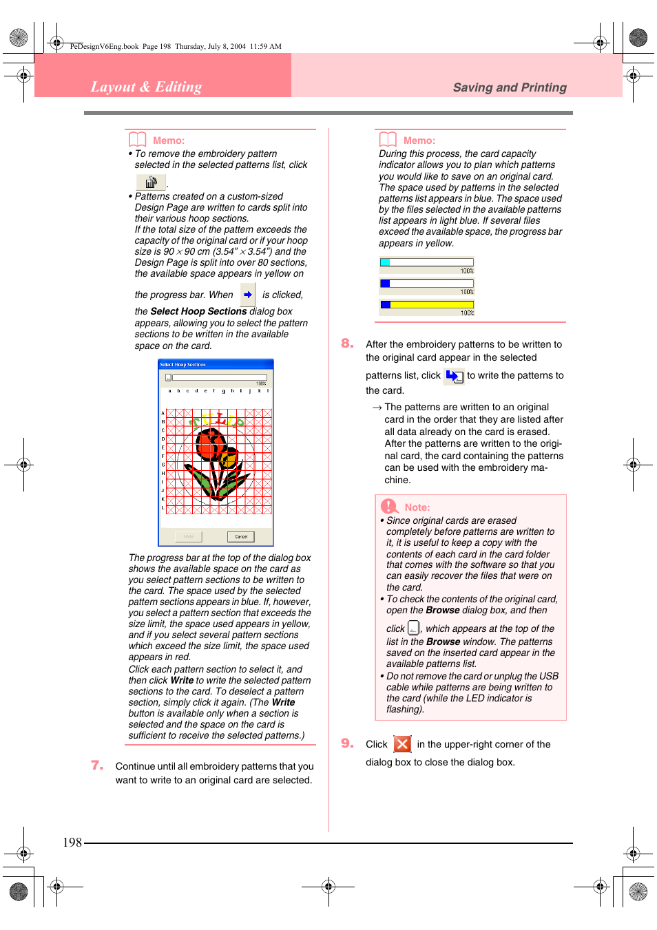 Layout & editing | Brother PE-DESIGN Ver.6 User Manual | Page 206 / 272