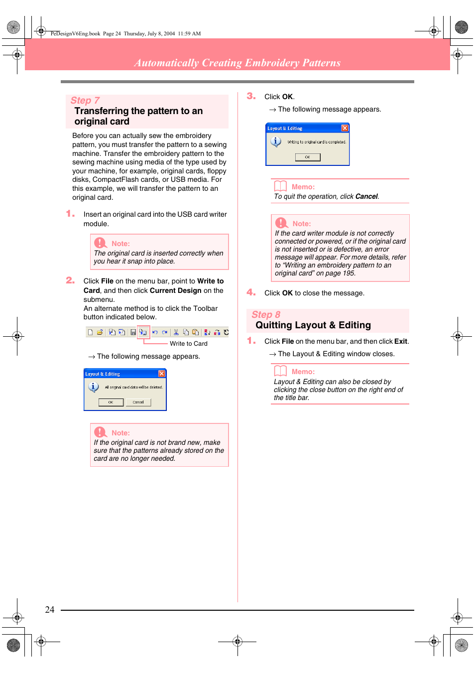 Automatically creating embroidery patterns | Brother PE-DESIGN Ver.6 User Manual | Page 32 / 272