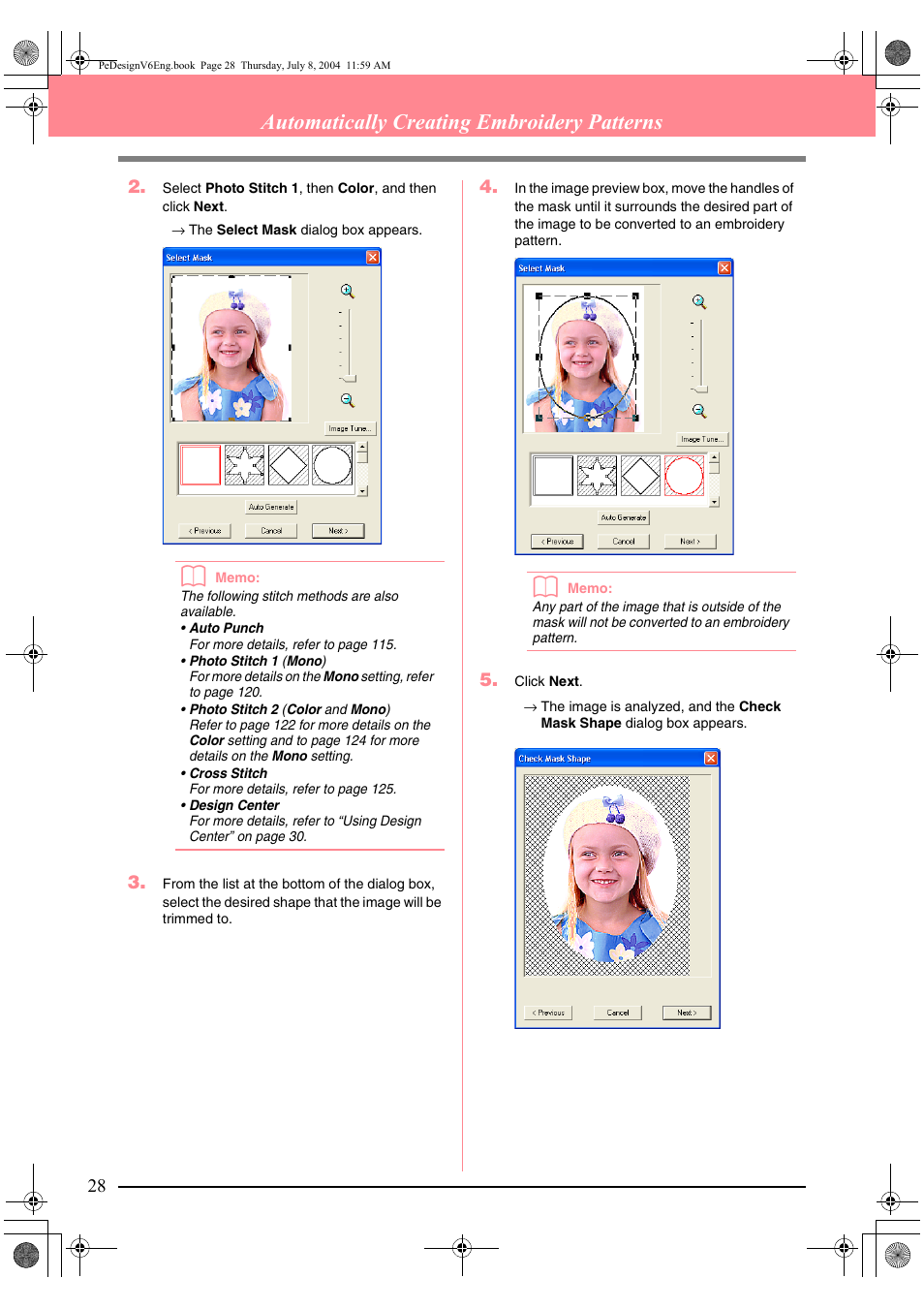 Automatically creating embroidery patterns | Brother PE-DESIGN Ver.6 User Manual | Page 36 / 272