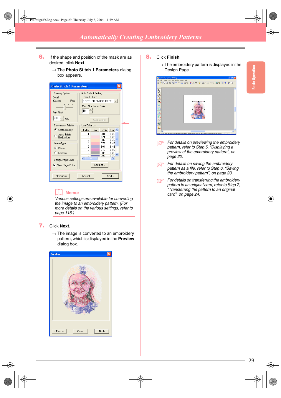 Automatically creating embroidery patterns | Brother PE-DESIGN Ver.6 User Manual | Page 37 / 272