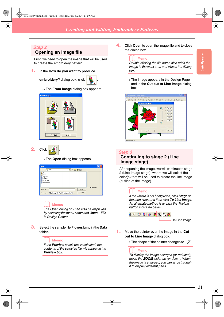 Creating and editing embroidery patterns | Brother PE-DESIGN Ver.6 User Manual | Page 39 / 272