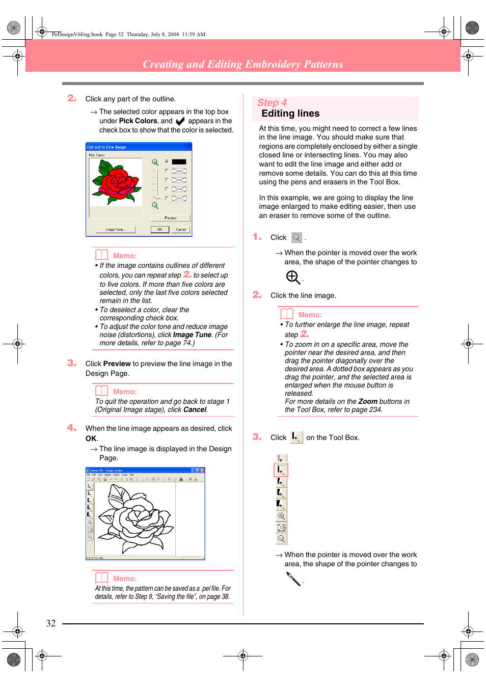 Creating and editing embroidery patterns | Brother PE-DESIGN Ver.6 User Manual | Page 40 / 272