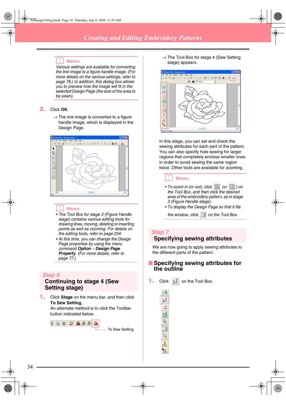 Creating and editing embroidery patterns b | Brother PE-DESIGN Ver.6 User Manual | Page 42 / 272