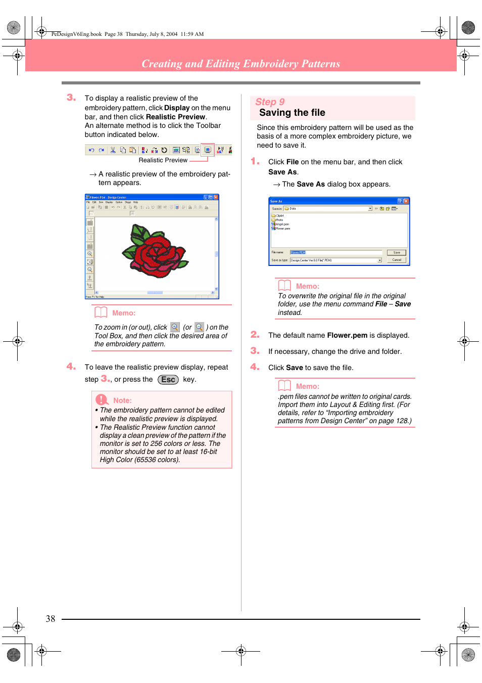 Creating and editing embroidery patterns | Brother PE-DESIGN Ver.6 User Manual | Page 46 / 272