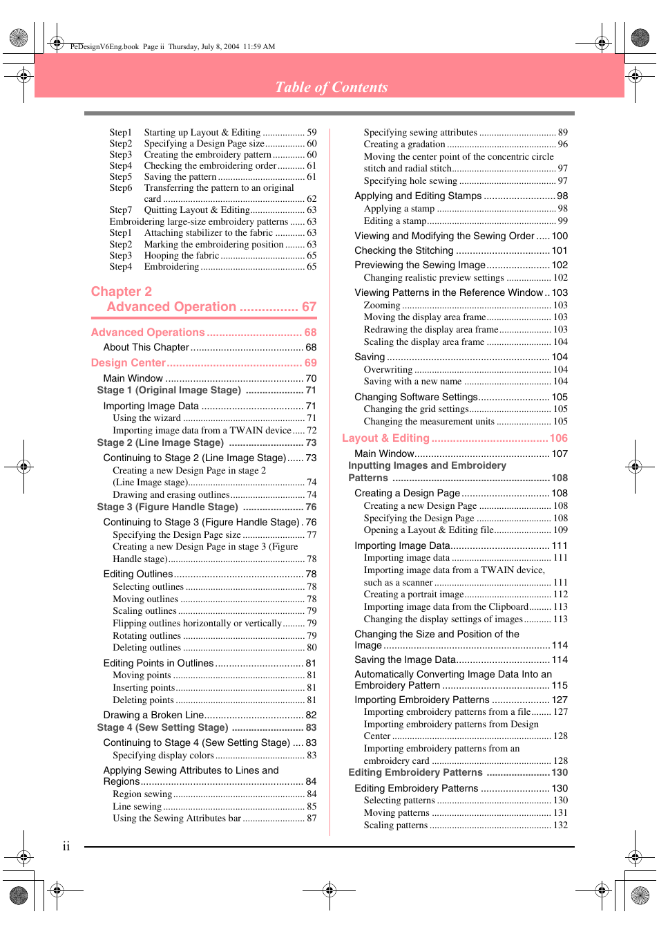 Brother PE-DESIGN Ver.6 User Manual | Page 6 / 272