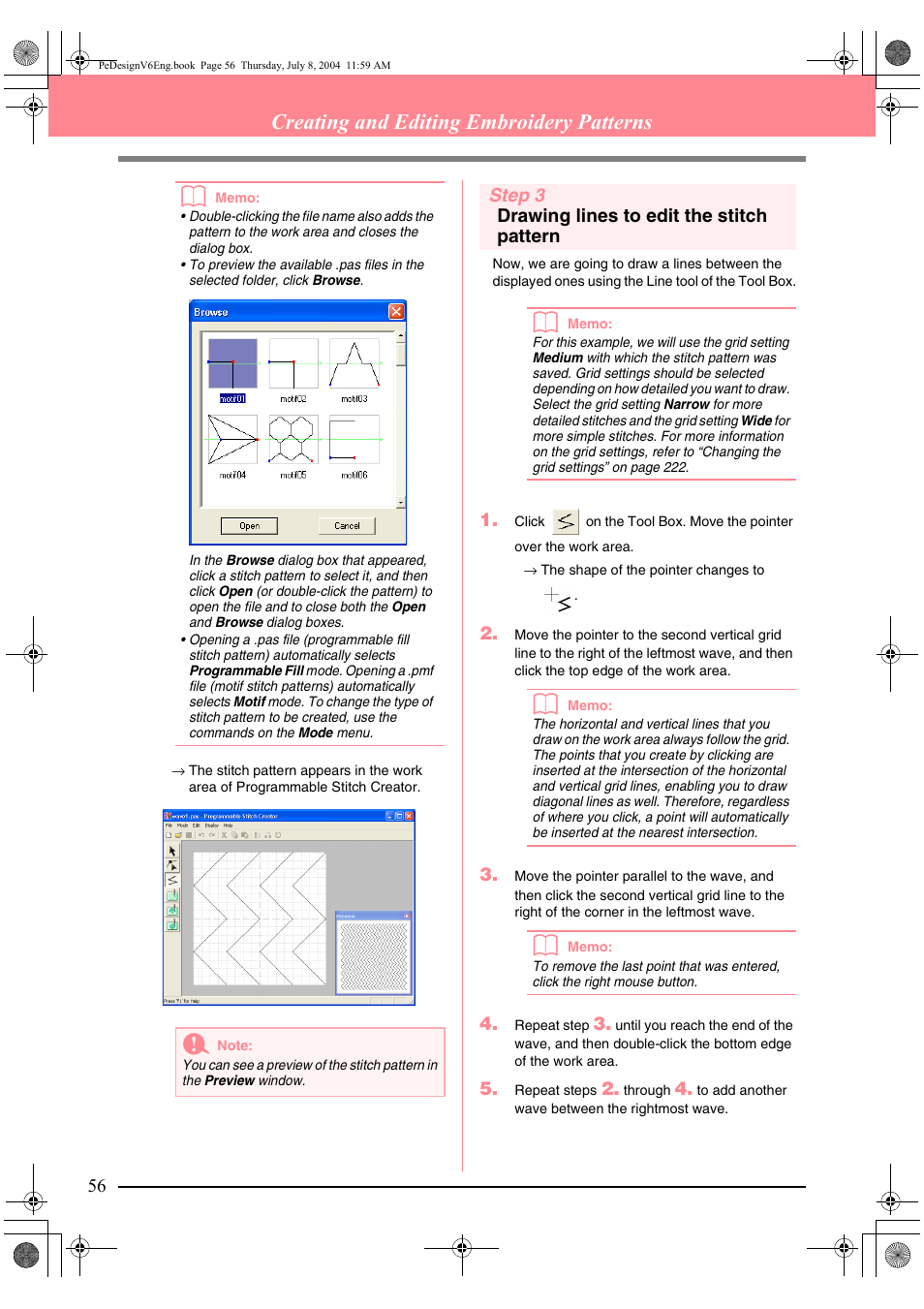 Creating and editing embroidery patterns b | Brother PE-DESIGN Ver.6 User Manual | Page 64 / 272