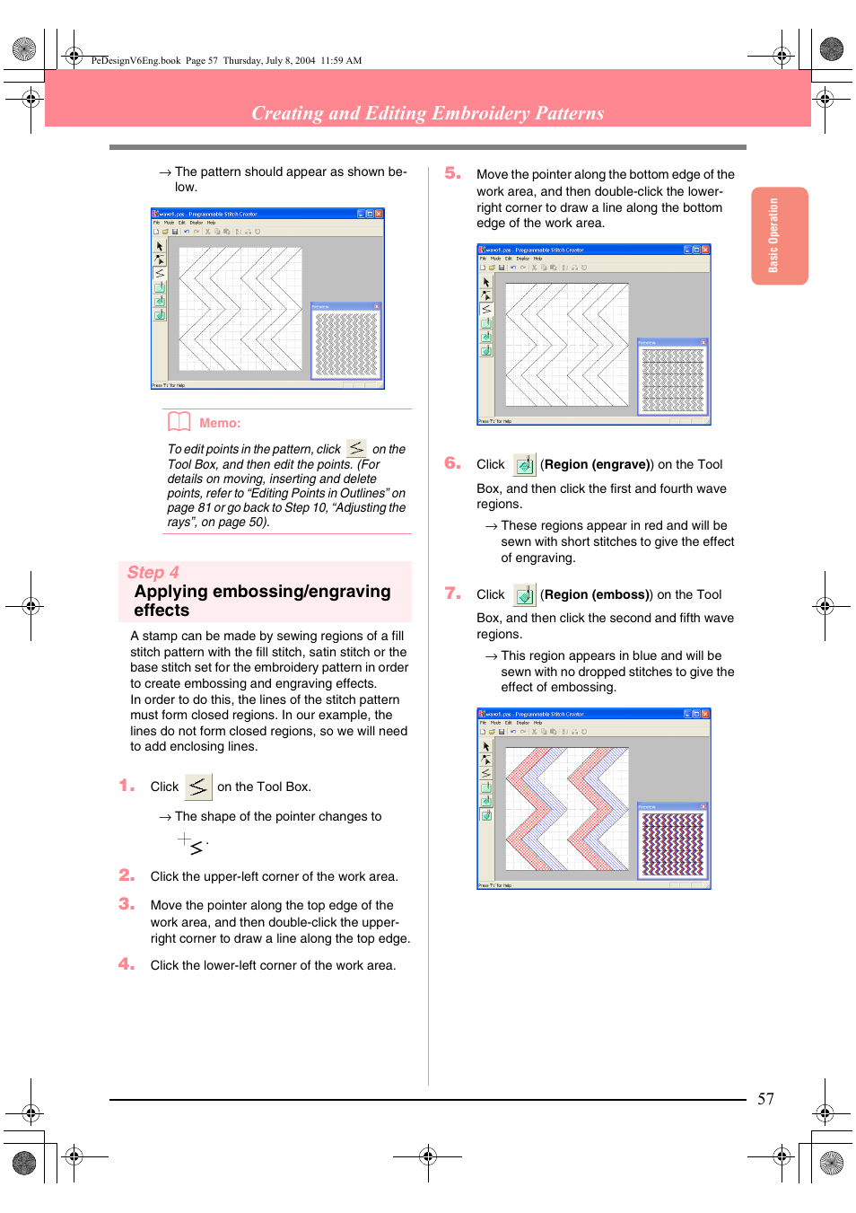 Creating and editing embroidery patterns | Brother PE-DESIGN Ver.6 User Manual | Page 65 / 272