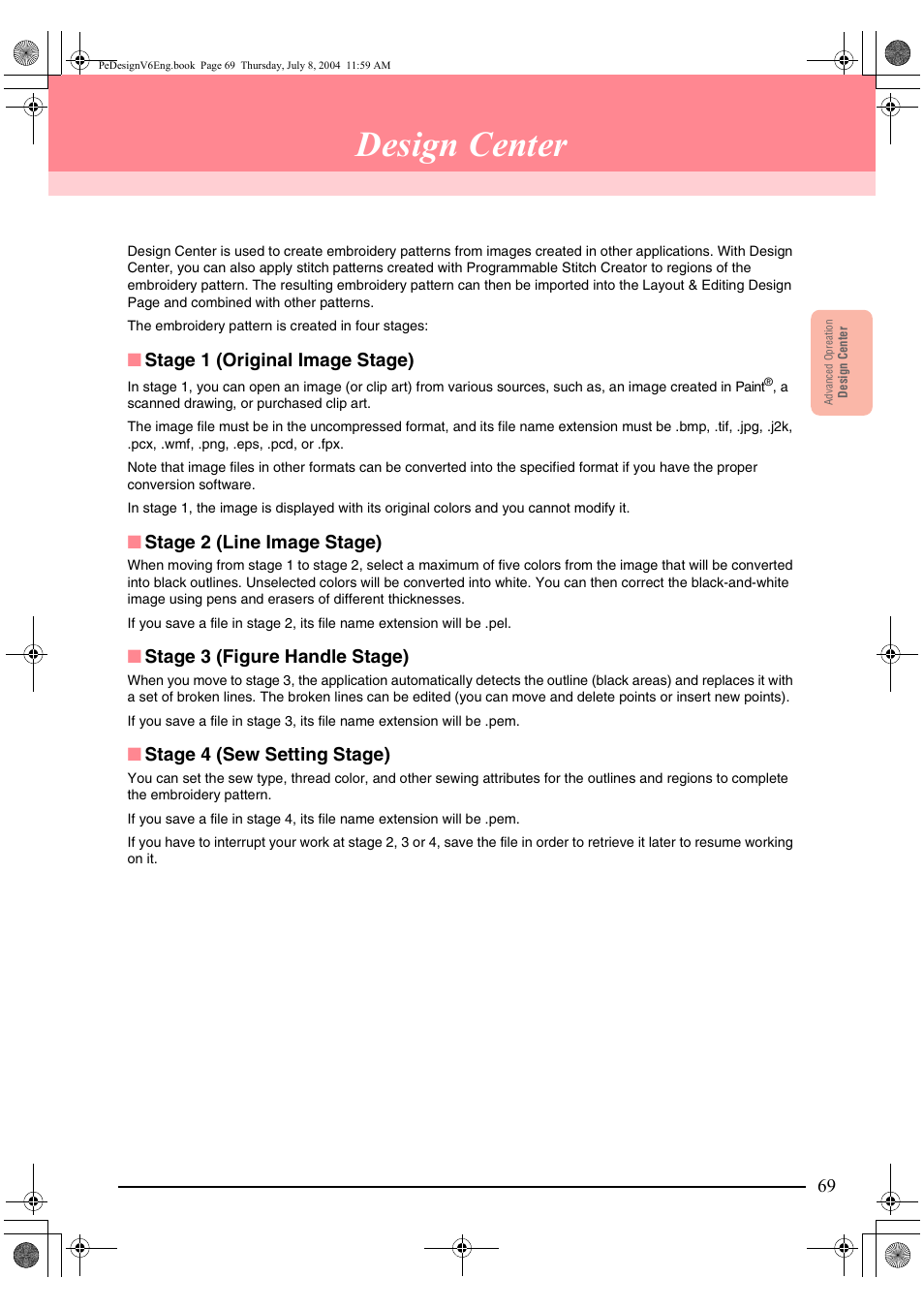 Design center | Brother PE-DESIGN Ver.6 User Manual | Page 77 / 272