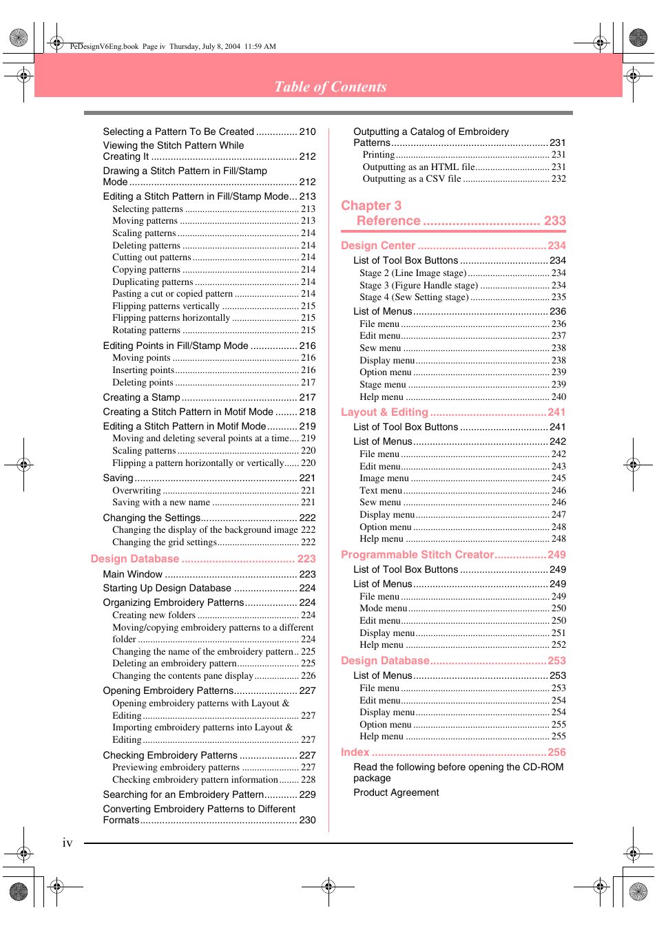 Brother PE-DESIGN Ver.6 User Manual | Page 8 / 272