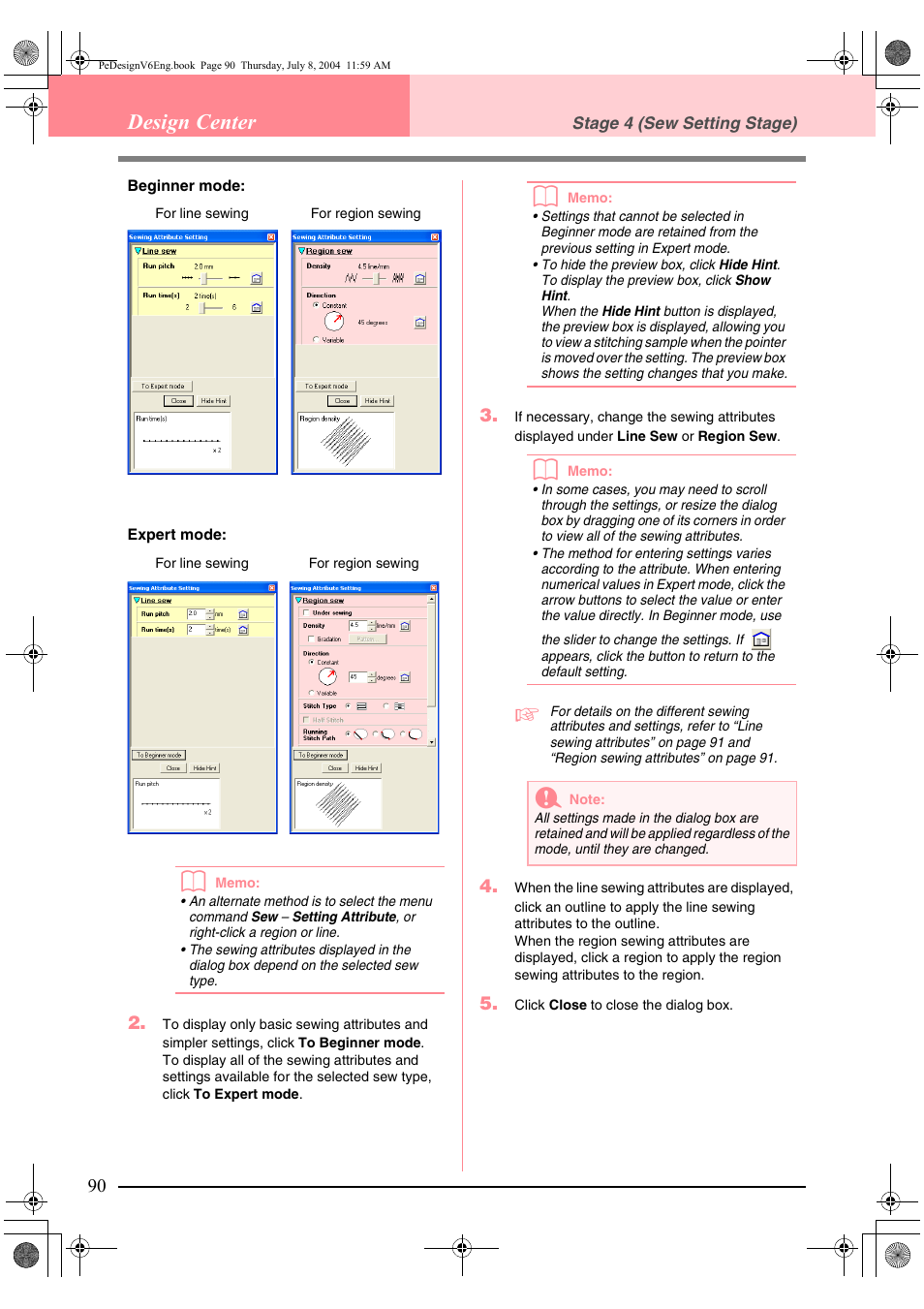 Design center | Brother PE-DESIGN Ver.6 User Manual | Page 98 / 272