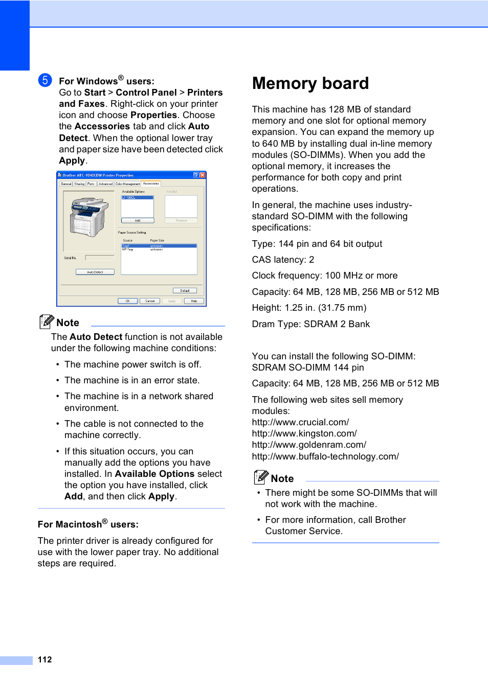 Memory board | Brother MFC 9840CDW User Manual | Page 128 / 265