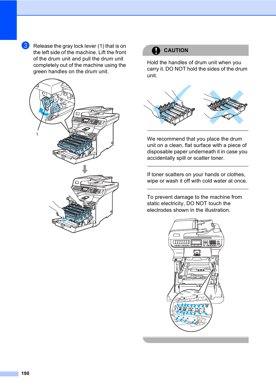 Caution | Brother MFC 9840CDW User Manual | Page 206 / 265