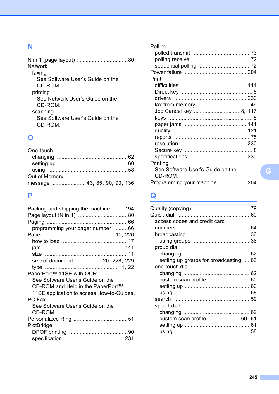 Brother MFC 9840CDW User Manual | Page 261 / 265