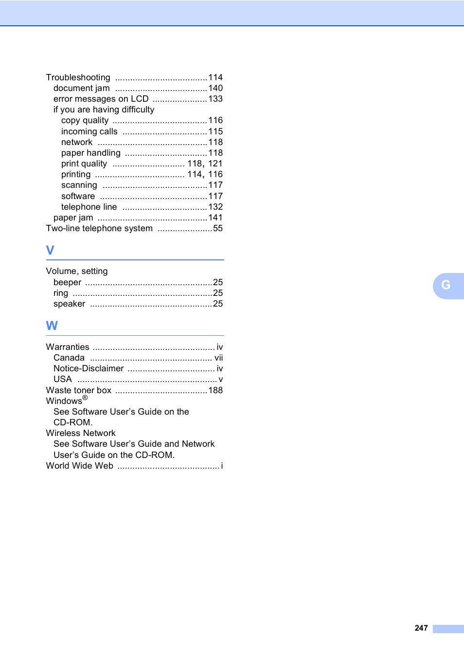 Brother MFC 9840CDW User Manual | Page 263 / 265