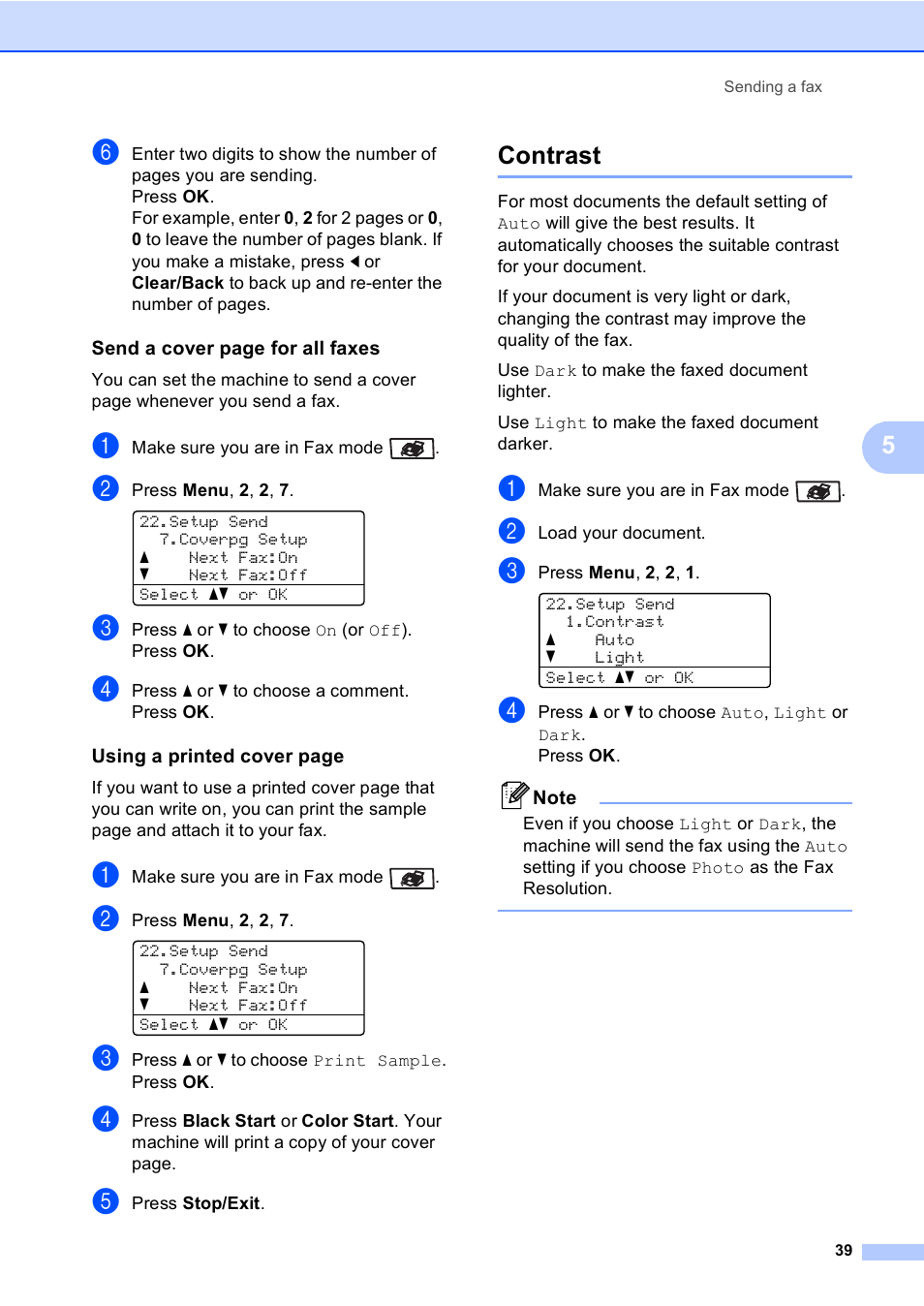 Contrast | Brother MFC 9840CDW User Manual | Page 55 / 265