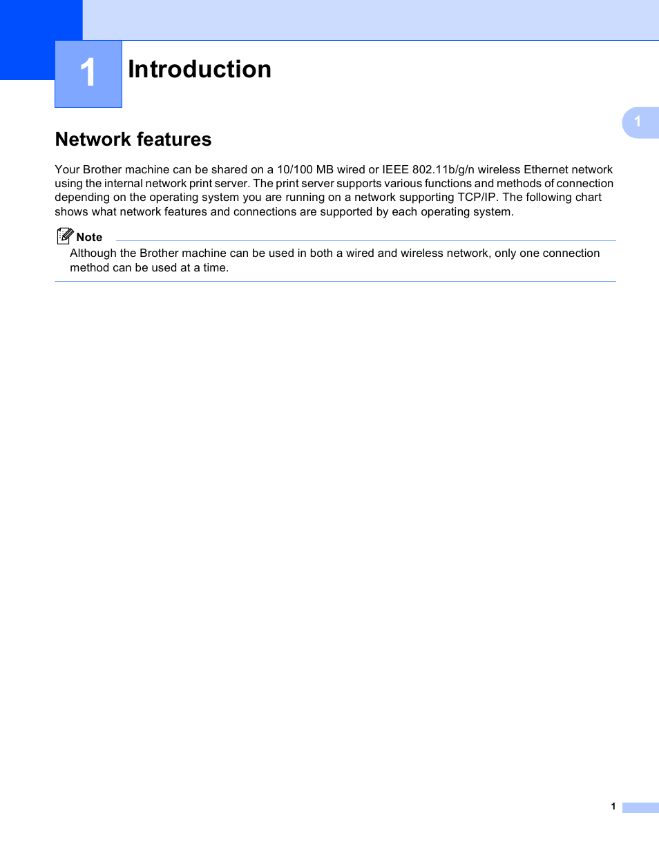 1 introduction, Network features, Introduction | Brother MFC J6510DW User Manual | Page 6 / 81