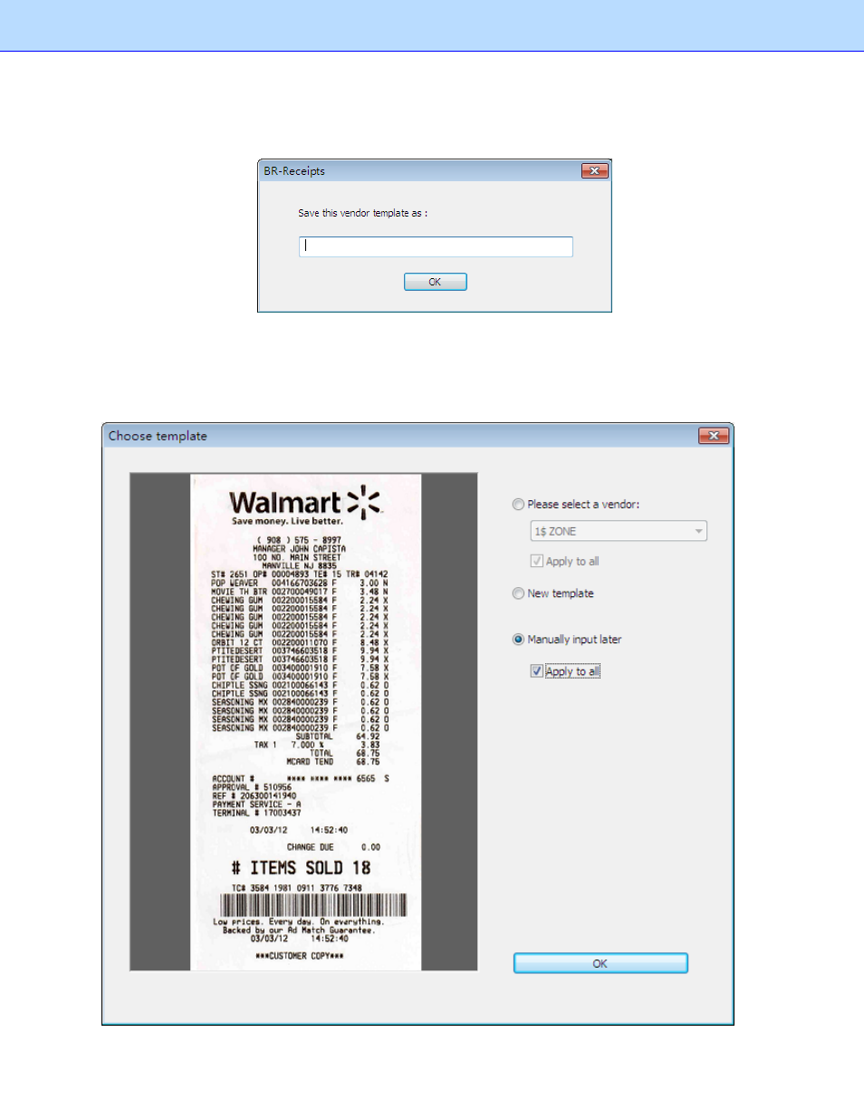 Manual input | Brother BR-Receipts User Manual | Page 24 / 32