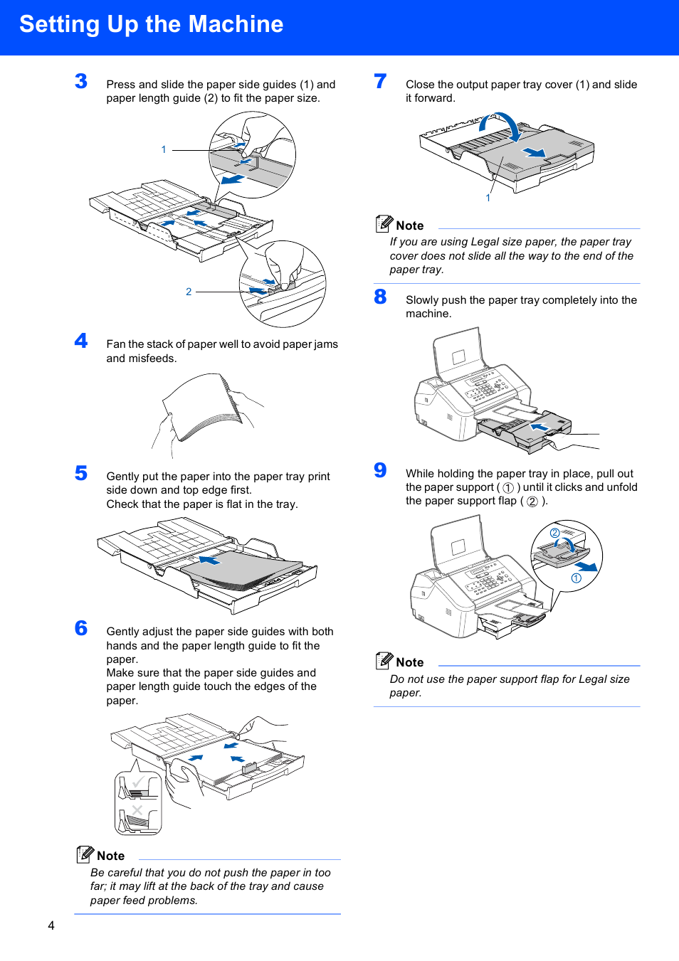 Setting up the machine | Brother FAX-1960C User Manual | Page 6 / 19