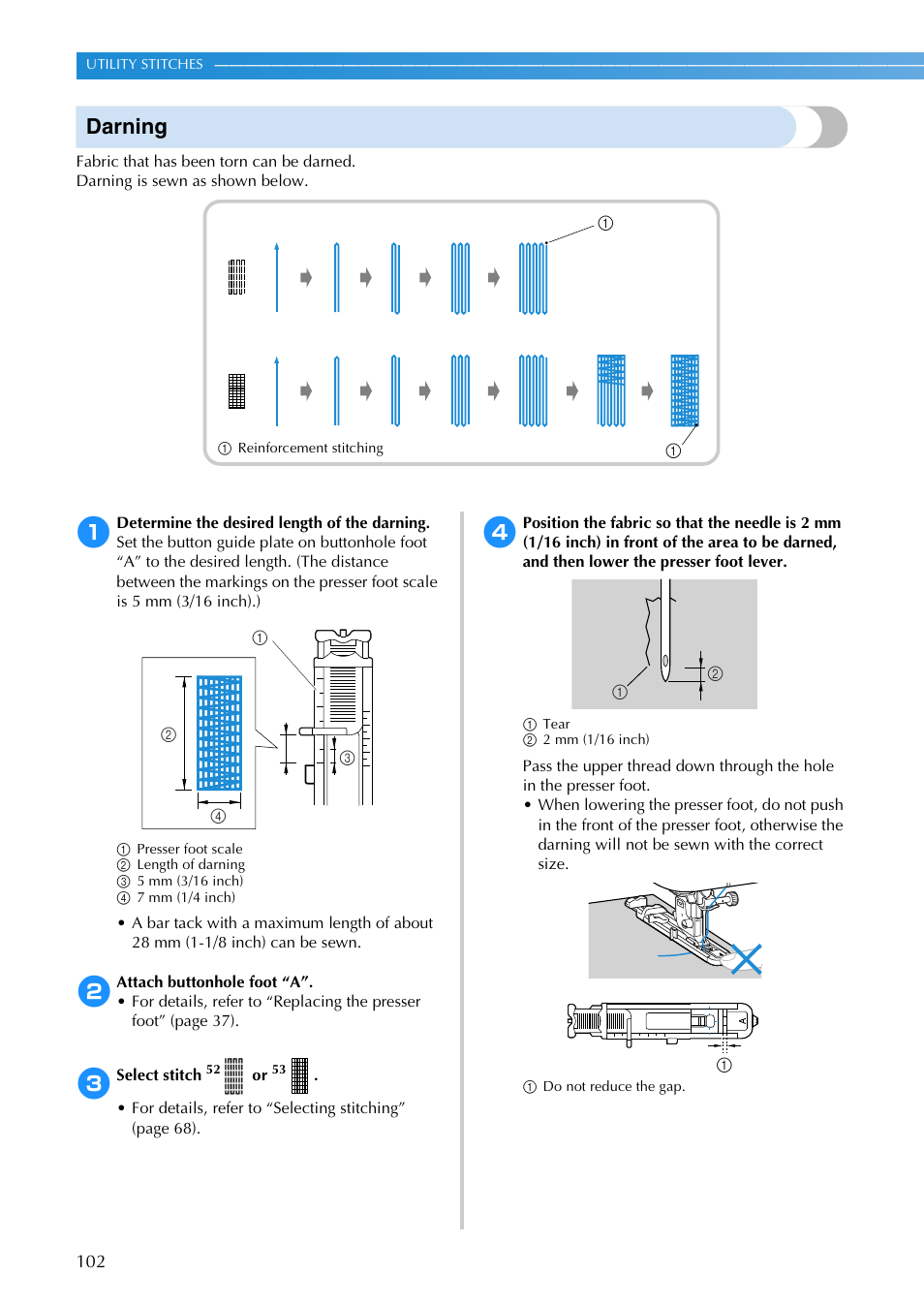 Darning | Brother SB3129 User Manual | Page 108 / 156