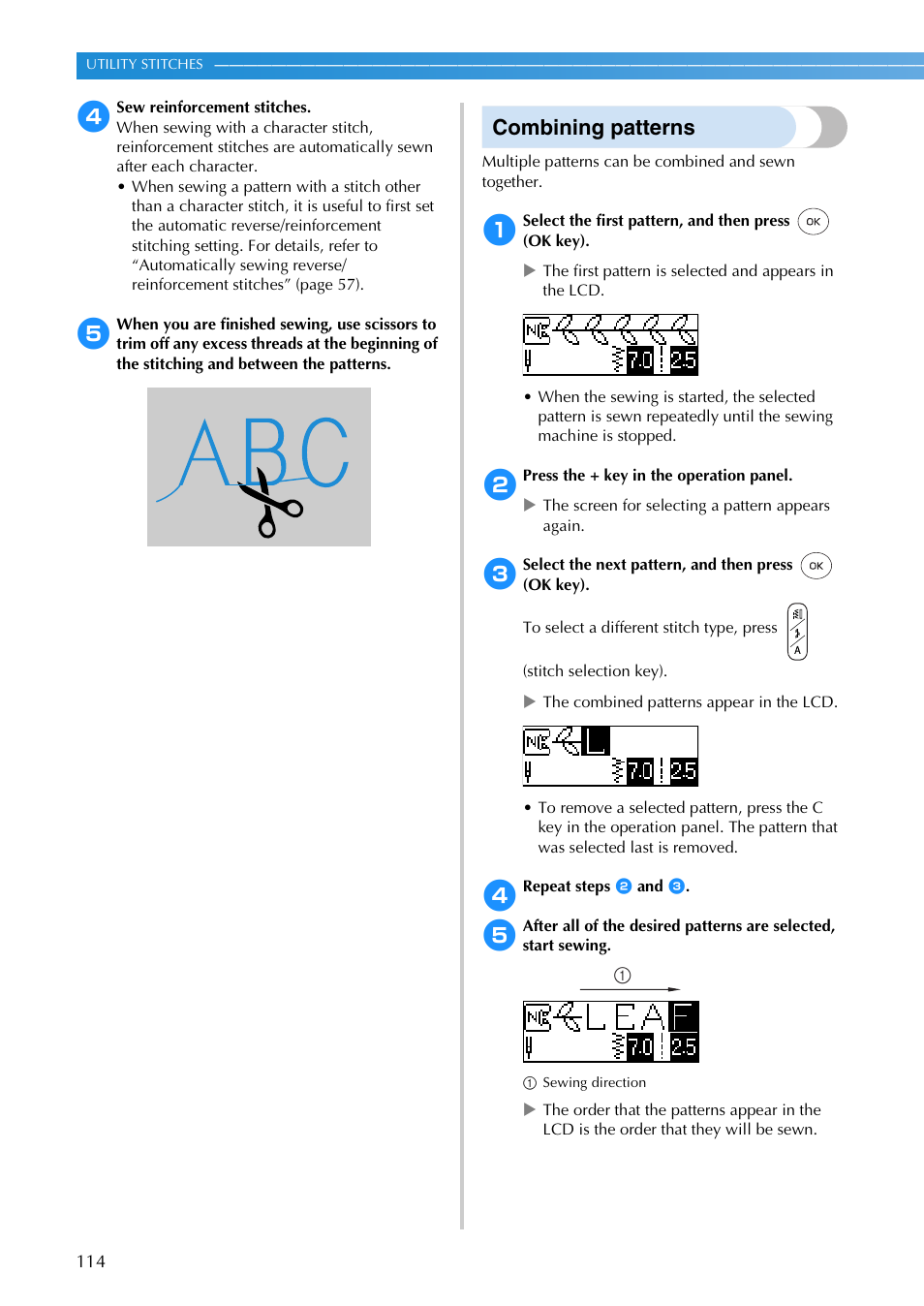 Combining patterns | Brother SB3129 User Manual | Page 120 / 156