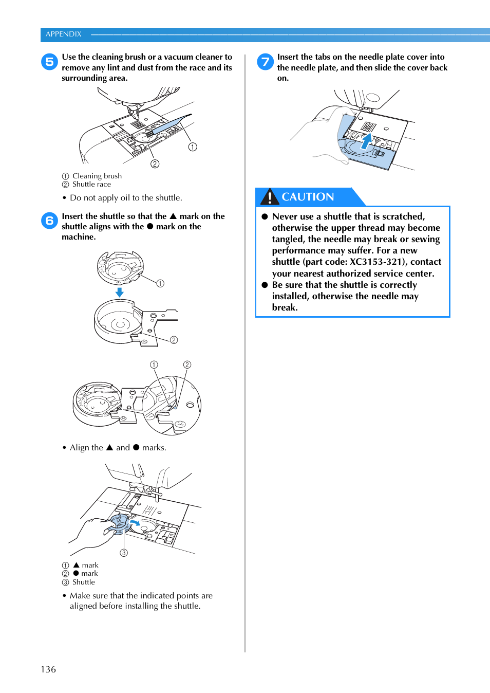Caution | Brother SB3129 User Manual | Page 142 / 156