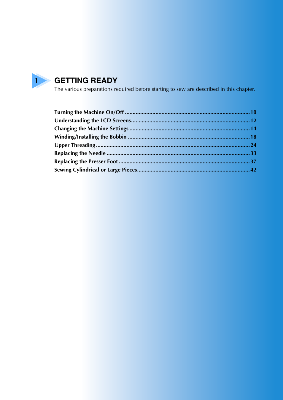 1getting ready | Brother SB3129 User Manual | Page 15 / 156
