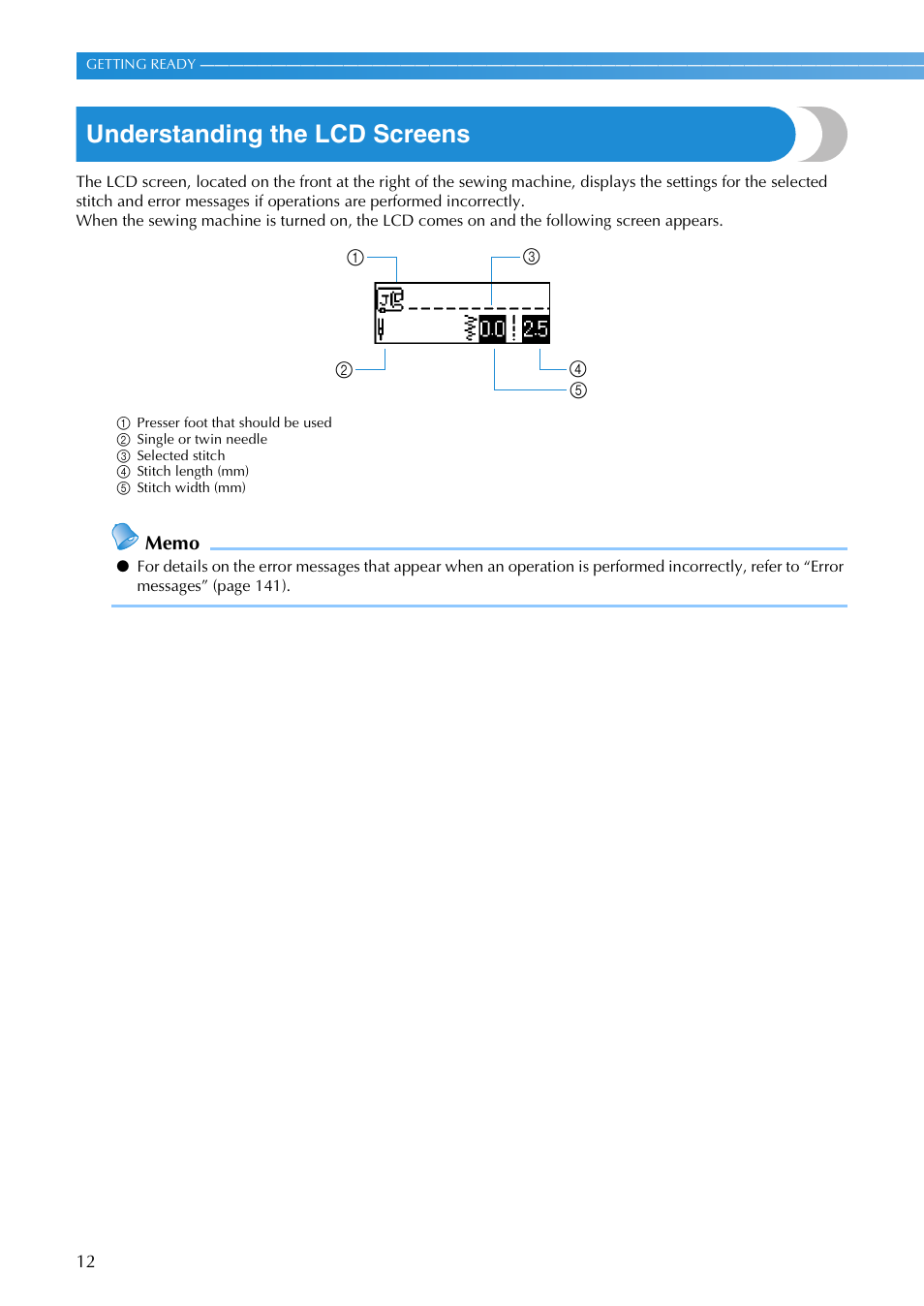 Understanding the lcd screens | Brother SB3129 User Manual | Page 18 / 156