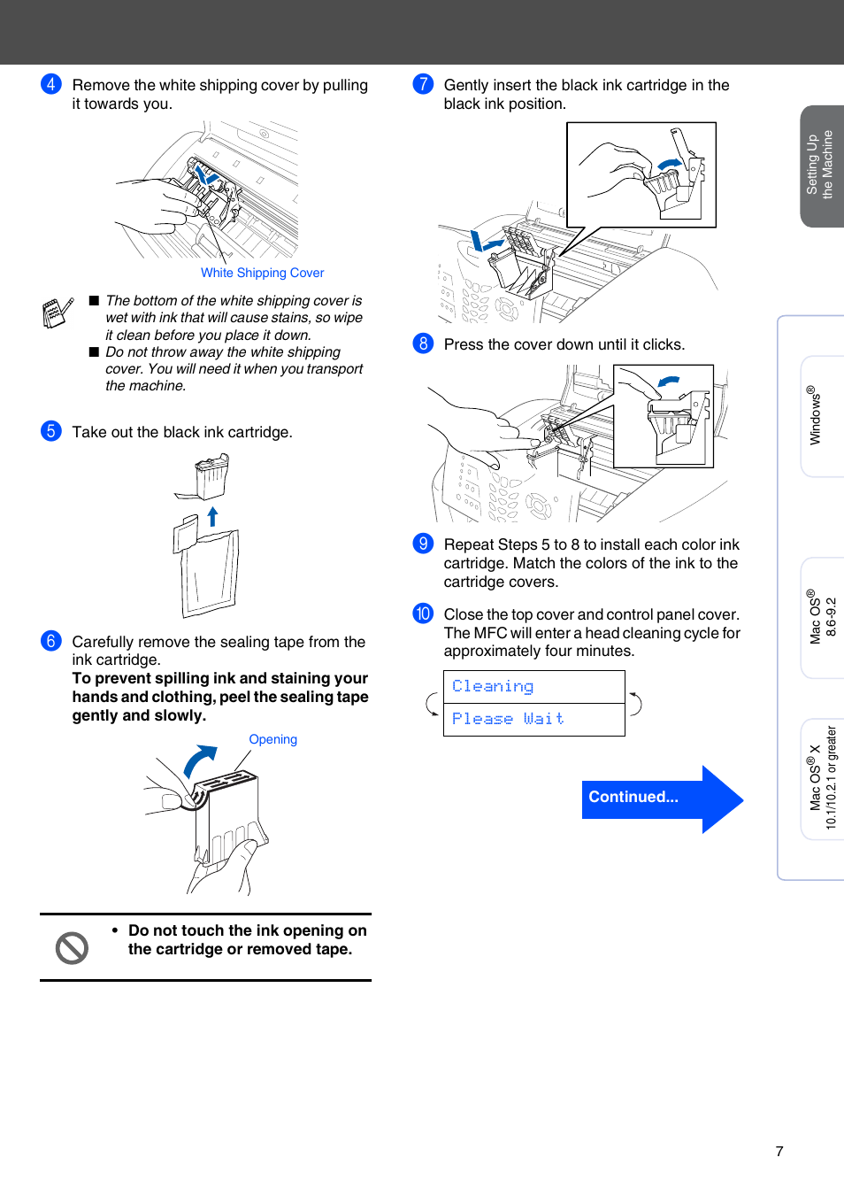 Cleaning please wait | Brother MFC-3220C User Manual | Page 9 / 31