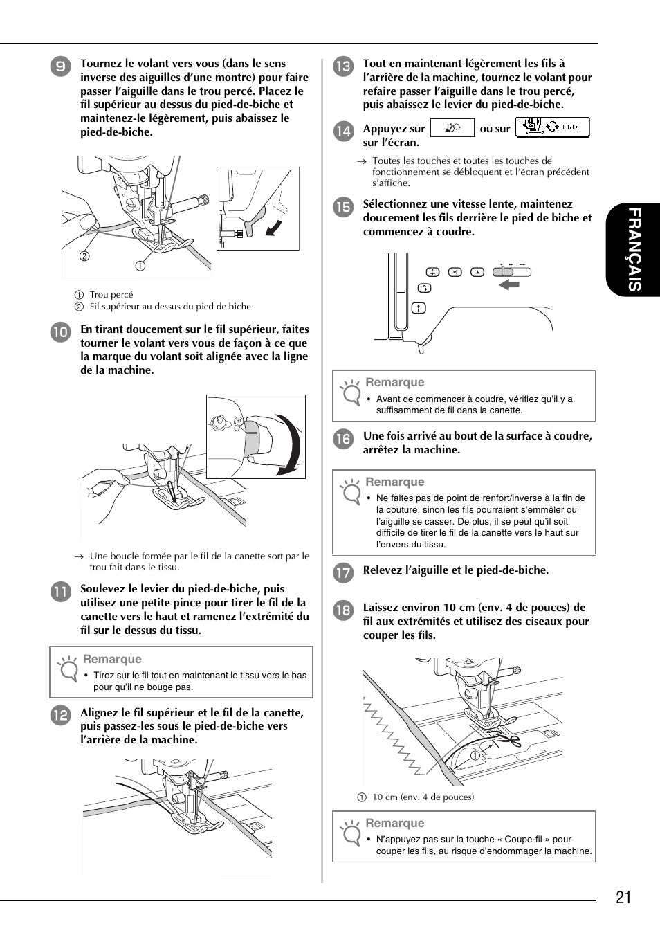 21 fr an çais | Brother NX-2000 User Manual | Page 23 / 40