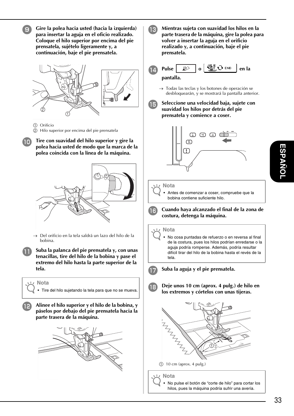 33 esp añ ol | Brother NX-2000 User Manual | Page 35 / 40