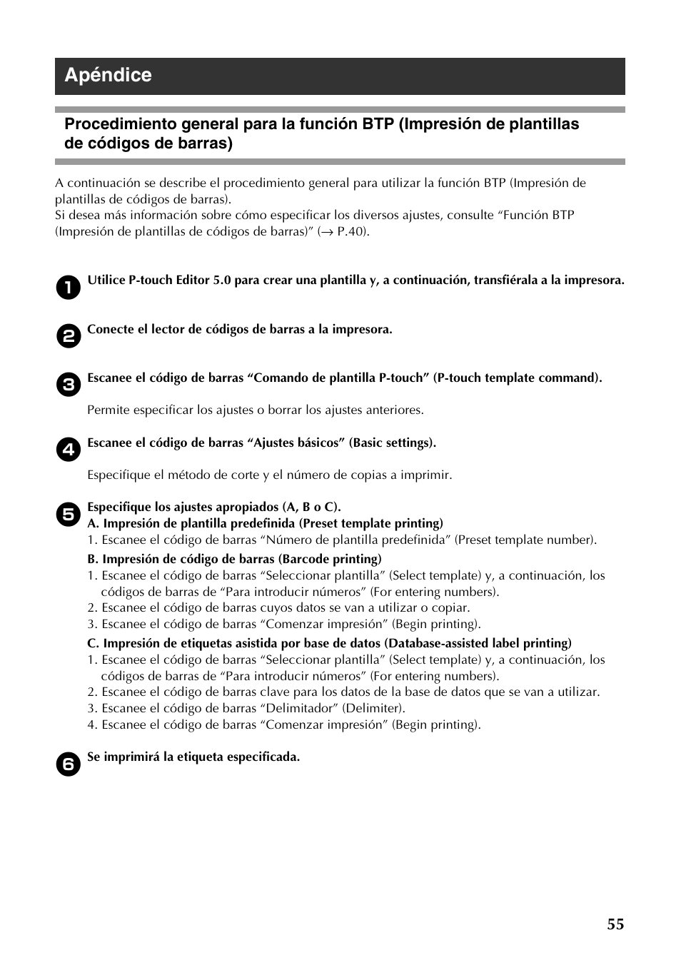 Apéndice | Brother PT-9700PC User Manual | Page 112 / 118